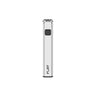 Yocan 510 Thread Battery - Flat Edition, a silver, square-shaped vaporizer with a black button, designed for portability and grip, ideal for concentrate use.