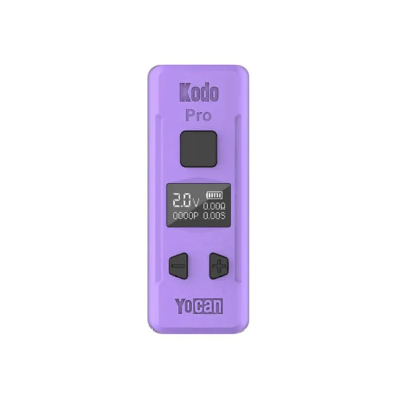 Kodo Pro Digital 510 Battery, compact device with screen and buttons, supports 510-thread cartridges, ideal for portable, customizable vaping experiences.