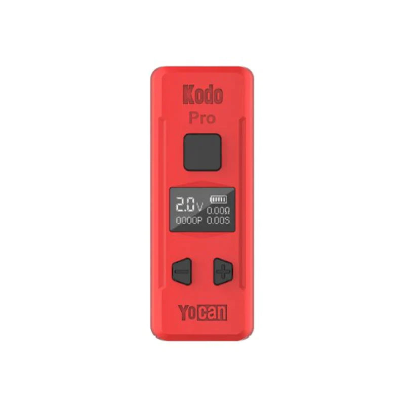 Kodo Pro Digital 510 Battery, a compact red device with buttons and a screen, designed for portability and performance, compatible with 510-thread cartridges.