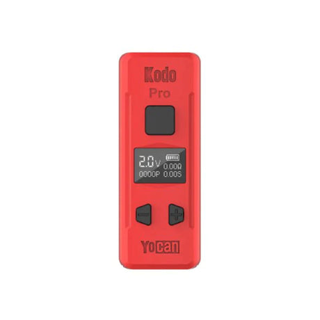 Kodo Pro Digital 510 Battery, a compact red device with buttons and a screen, designed for portability and performance, compatible with 510-thread cartridges.