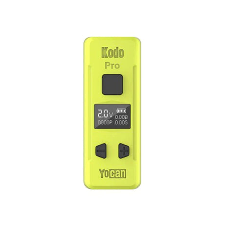 Kodo Pro Digital 510 Battery, a compact device with buttons and screen, featuring adjustable voltage, USB-C charging, and 510-thread compatibility for versatile vaping.