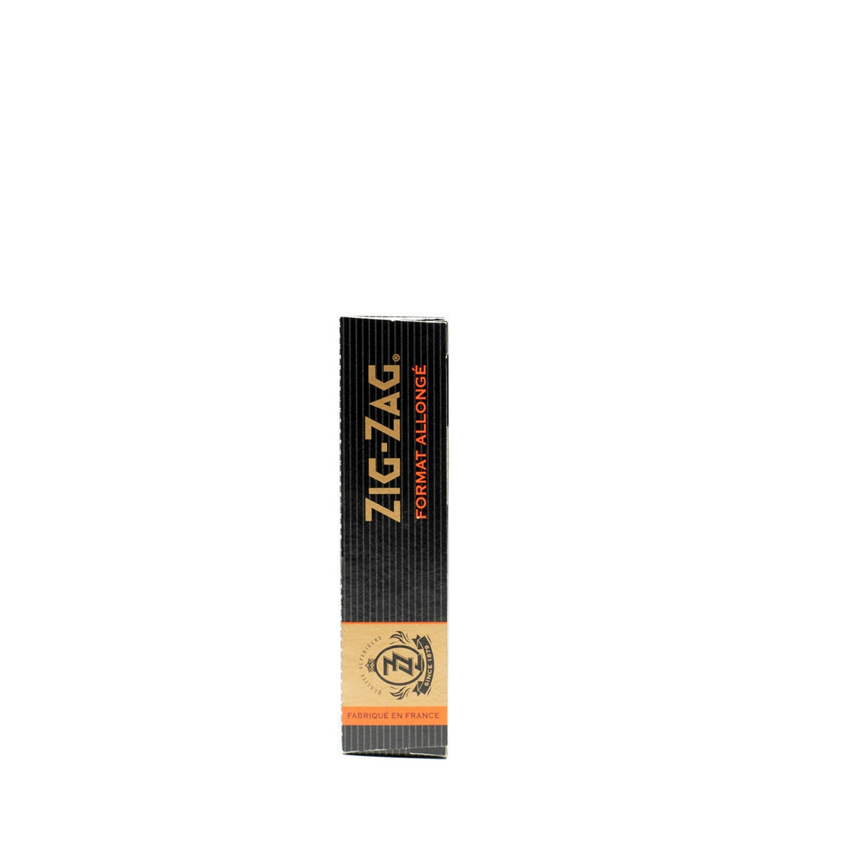 Zig-Zag King Slim Rolling Papers box featuring orange text, highlighting ultra-thin design ideal for slow, even burns and extended smoking sessions.