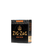 Zig-Zag King Slim Rolling Papers box featuring gold text and a distinctive logo, highlighting premium quality for an extended, smooth smoking experience.