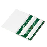 Single Wide Green Rolling Paper box featuring a green and white design, highlighting its wetproof, slow-burning qualities with 70mm x 38mm natural flax fibers.