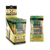 King Palm Slim Pre-Rolled Cones (5 pack) - Carton of 15, featuring natural palm leaf wraps, cornhusk filter tips, humidity package, and bamboo stick for organic smoking experience.